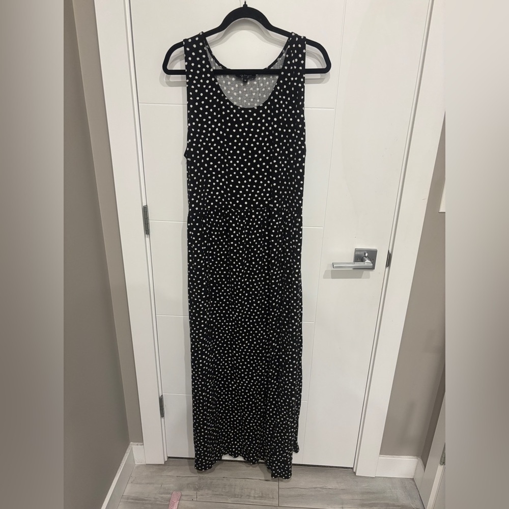 Lily Morgan Black Polka Dot Sleeveless Maxi Dress